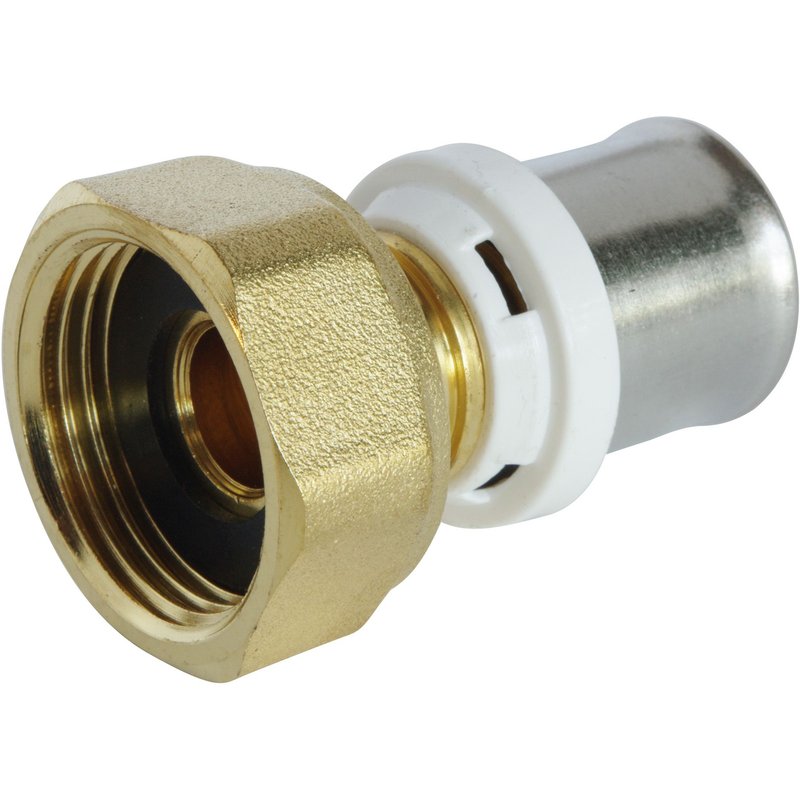 SOMATHERM FOR YOU - Raccord droit à Sertir pour tube Multicouche Ø20 - Ecrou-tournant F20/27