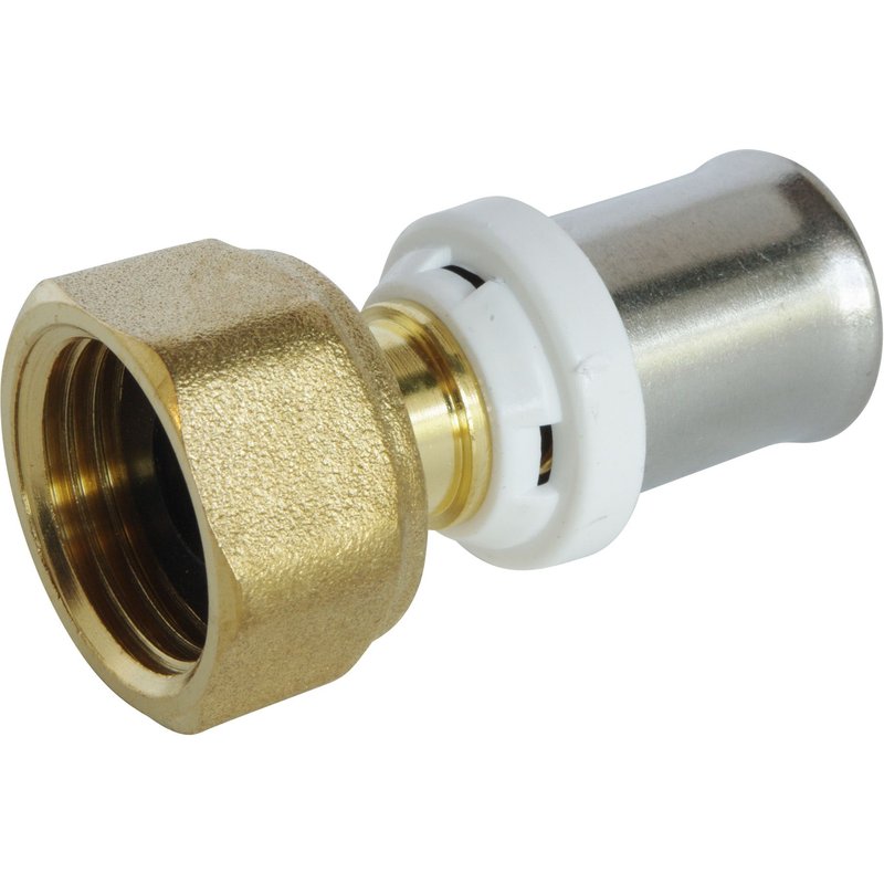 Raccord droit à Sertir pour tube Multicouche Ø16 - Ecrou-tournant F20/27