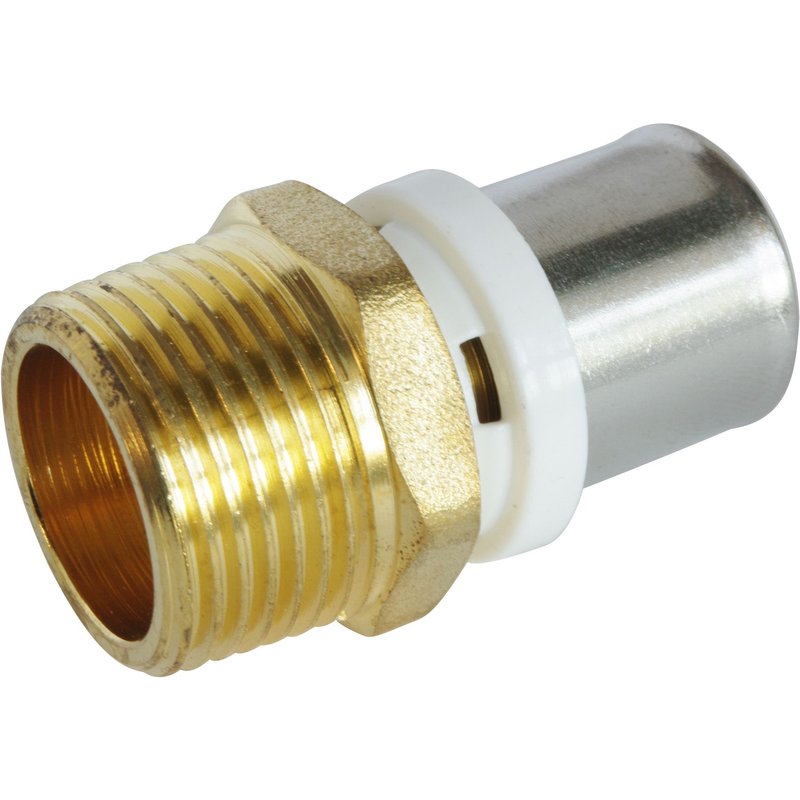 Raccord droit Mâle à Sertir pour tube Multicouche Ø20 - M20/27