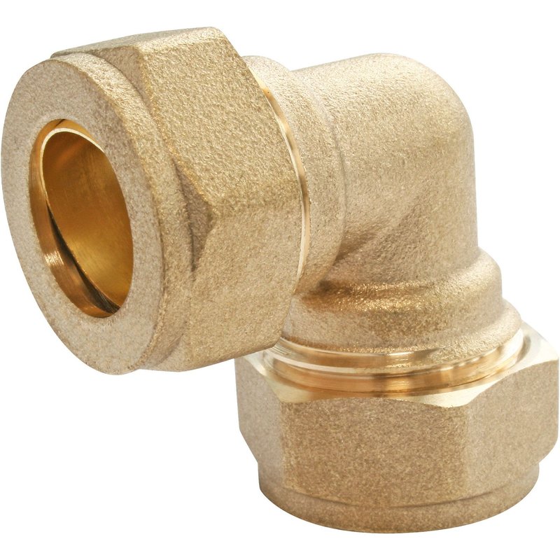 Coude 90° égal à compression laiton, pour tube cuivre Ø14