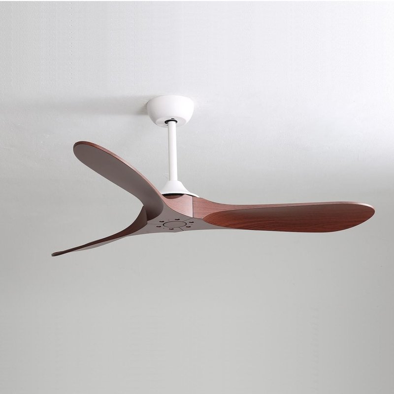 Ventilateur de Plafond Silencieux Extérieur Spetses Niquel & Bois 132cm Moteur DC Sans lumière Télécommande Non