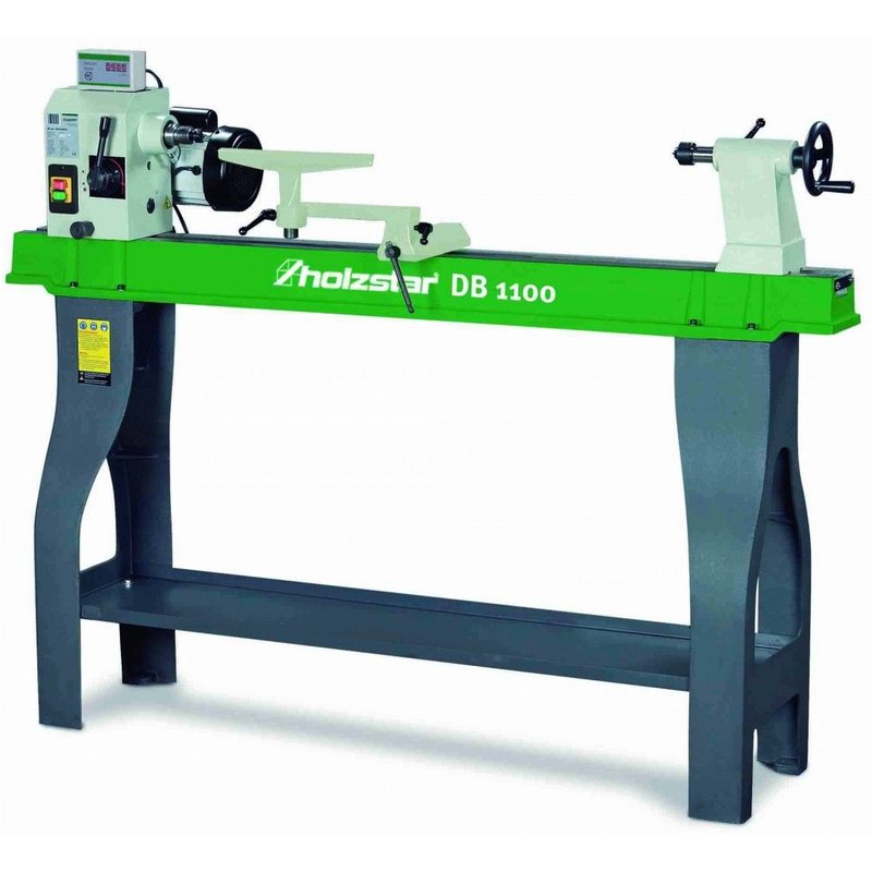 Tour à bois diamètre de tournage 358 mm entre-pointes 1100 mm 0,75 kW 230V vitesses variables Holzstar DB1100