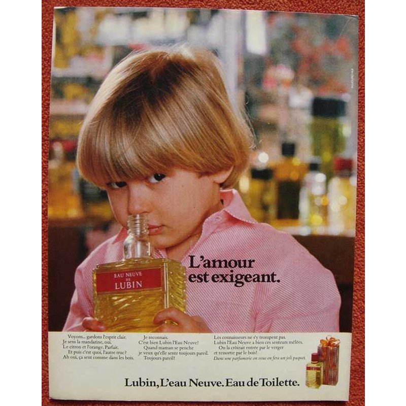 Publicité Papier - Eau De Toilette "Eau Neuve" De Lubin De 1981