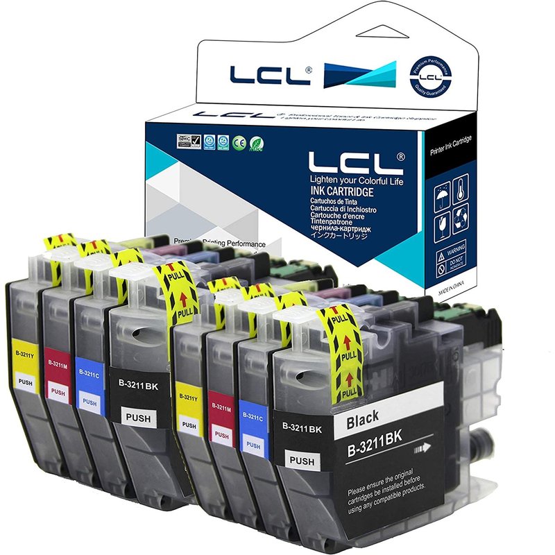 LCL Cartouche d'encre Compatible LC3211 LC-3211 LC-3211BK LC-3211C LC-3211M LC-3211Y Pigment (2Noir 2Cyan 2Magenta 2Jaune) Remplacement pour Brother DCP-J770 DCP-J772DW DCP-J774DW MFC-J890DW MFC-J895