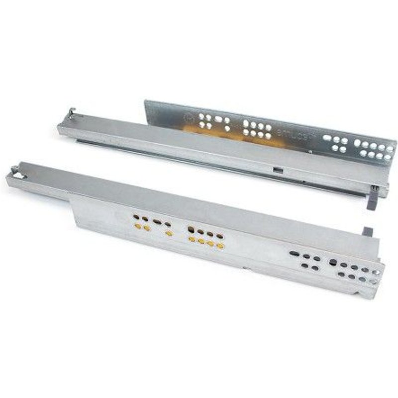 Paire de coulisses invisibles-système push-sortie totale-Silver-L250mm EMUCA