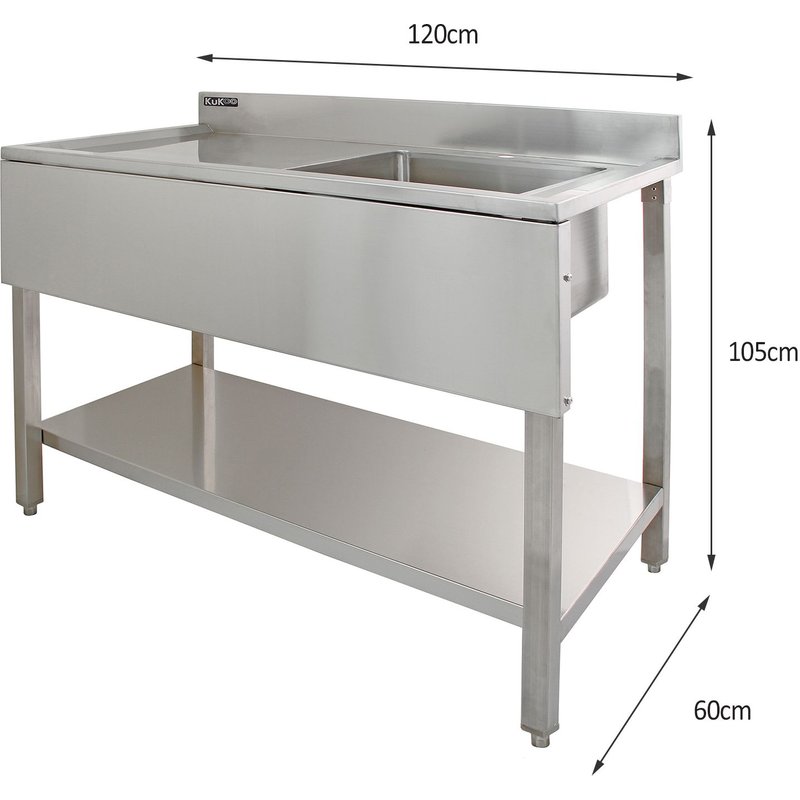 Évier en Acier Inoxydable avec Égouttoir à Gauche