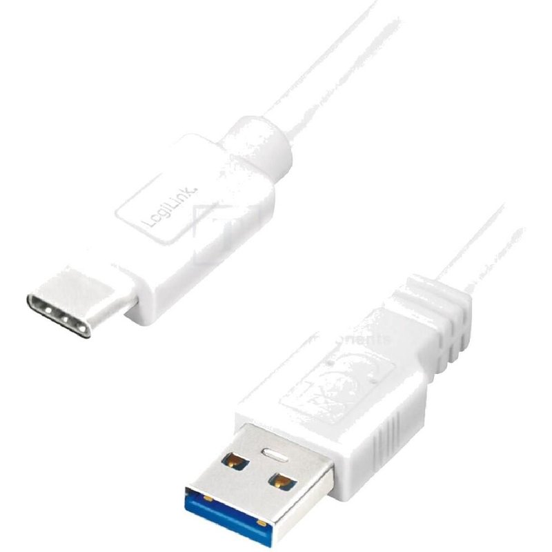 Cable USB 3.0 USB A male USB C male 1m - Blanc