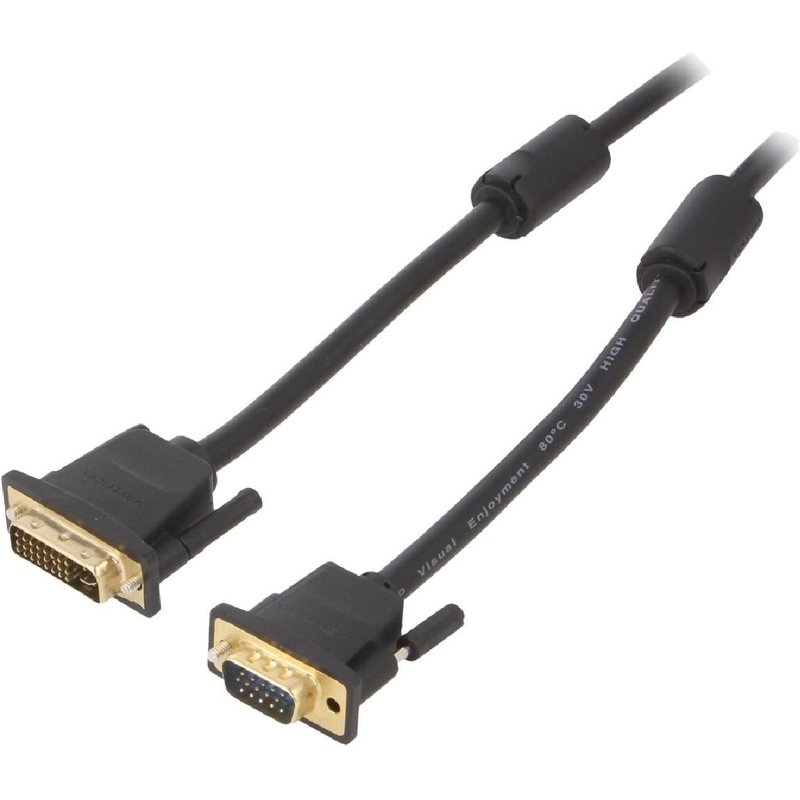 Cable D-Sub HD male DVI-I male 1m noir