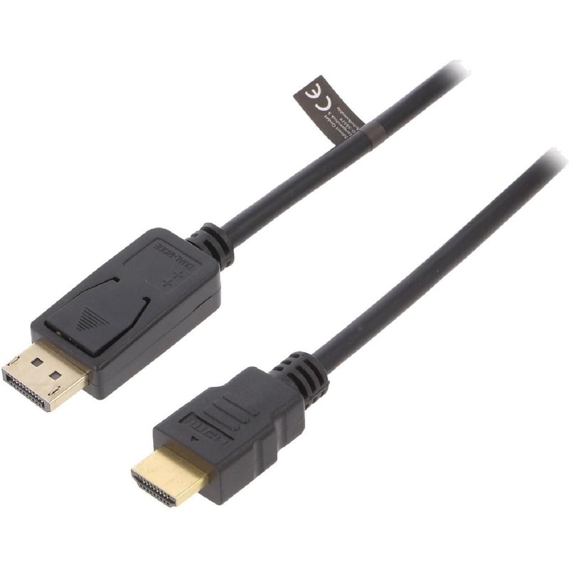 Cable DisplayPort 1.2 prise male HDMI prise male 3D 4K 3m - Noir