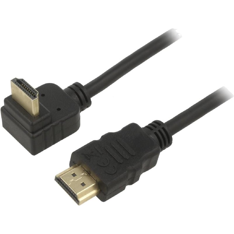 Cable HDCP 2.2 HDMI 2.0 male 270o 1m noir