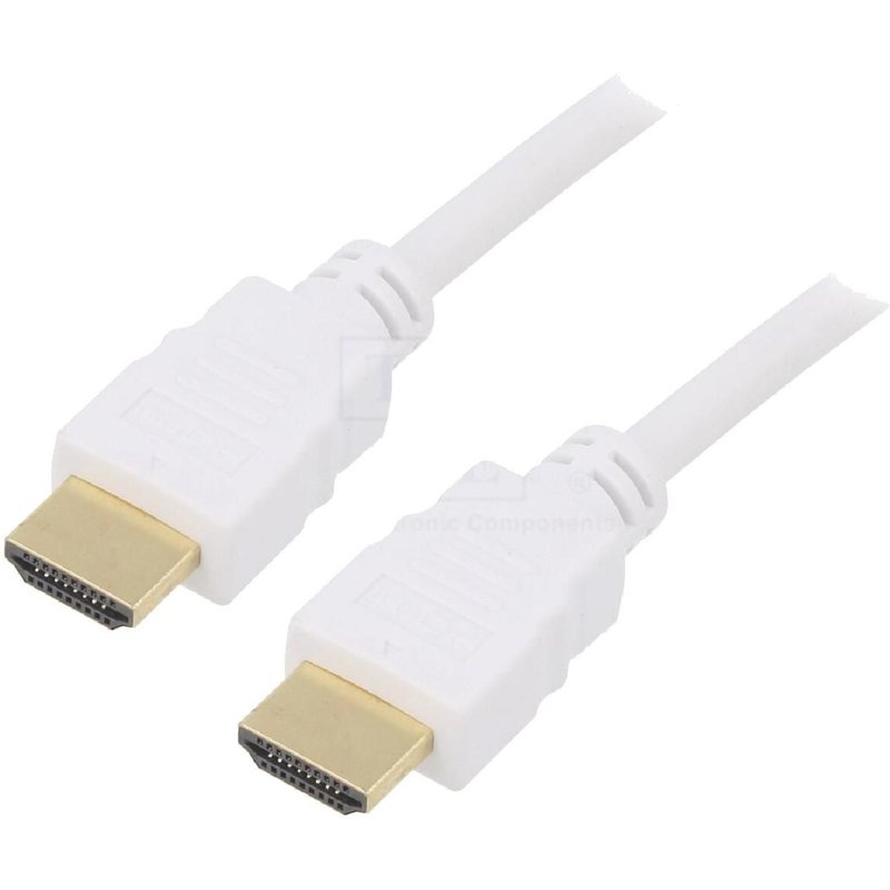 Cable HDCP 2.2 HDMI 2.0 male des deux cotes 0.5m blanc