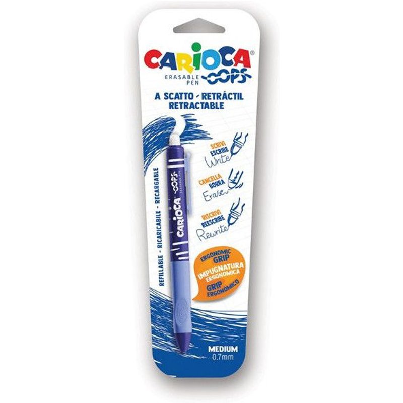 Blister 1 Style Oops À Bille Rechargeable Bleu Carioca 43042/02