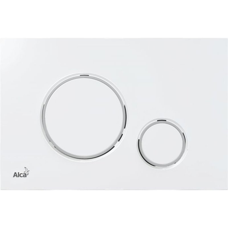 Plaque de commande blanche double touche contour chrome (M770)