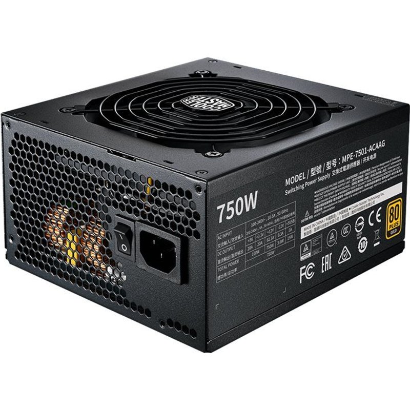 Cooler Master MWE Gold V2 750 - Alimentation électrique (interne) - ATX12V / EPS12V - 80 PLUS Gold - CA 100-240 V - 750 Watt - PFC active - Europe