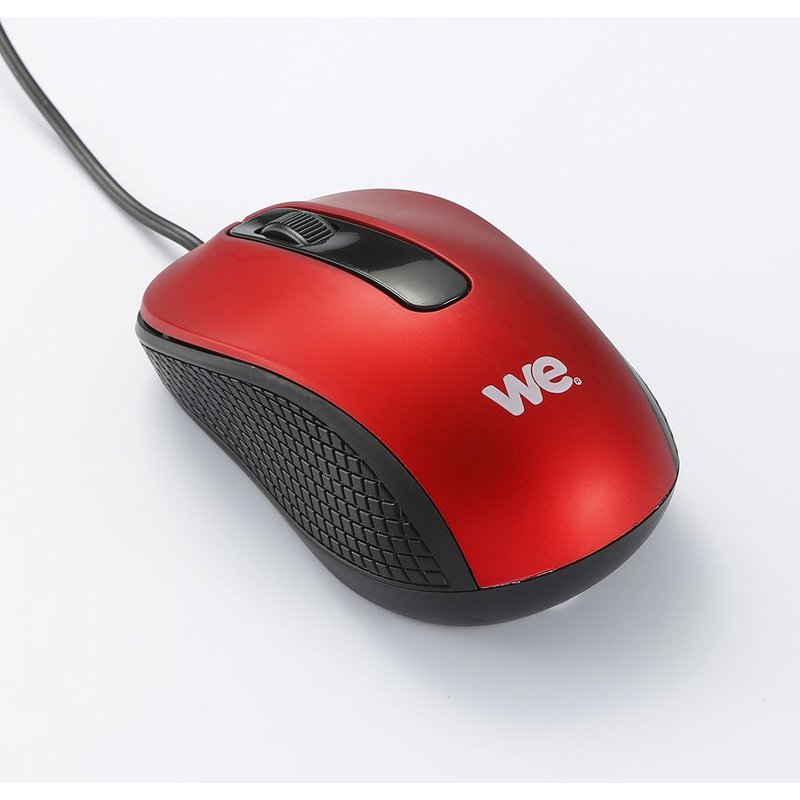 WE - Souris - filaire - USB - rouge