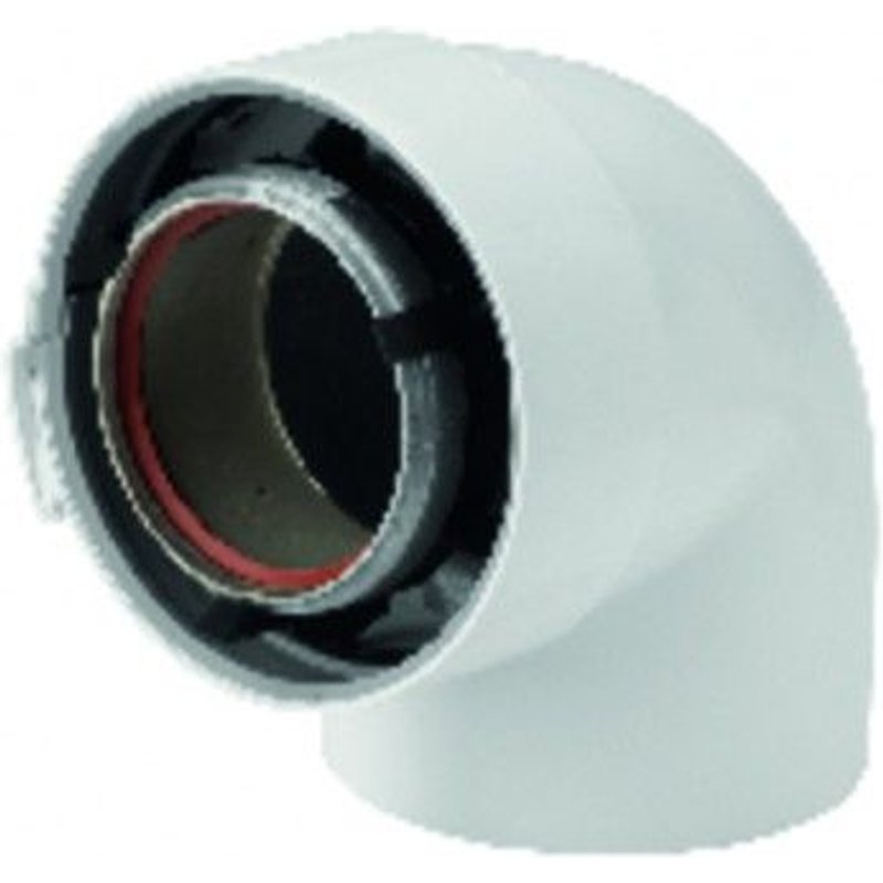 Coude 90° Alu/Pvc Blanc Ubbink 227233 - Ubbink : 227233