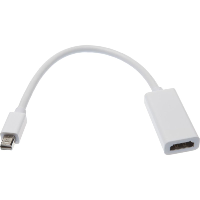 APM - Câble adaptateur - Mini DisplayPort mâle pour HDMI femelle - 15 cm - blanc - support 1080p