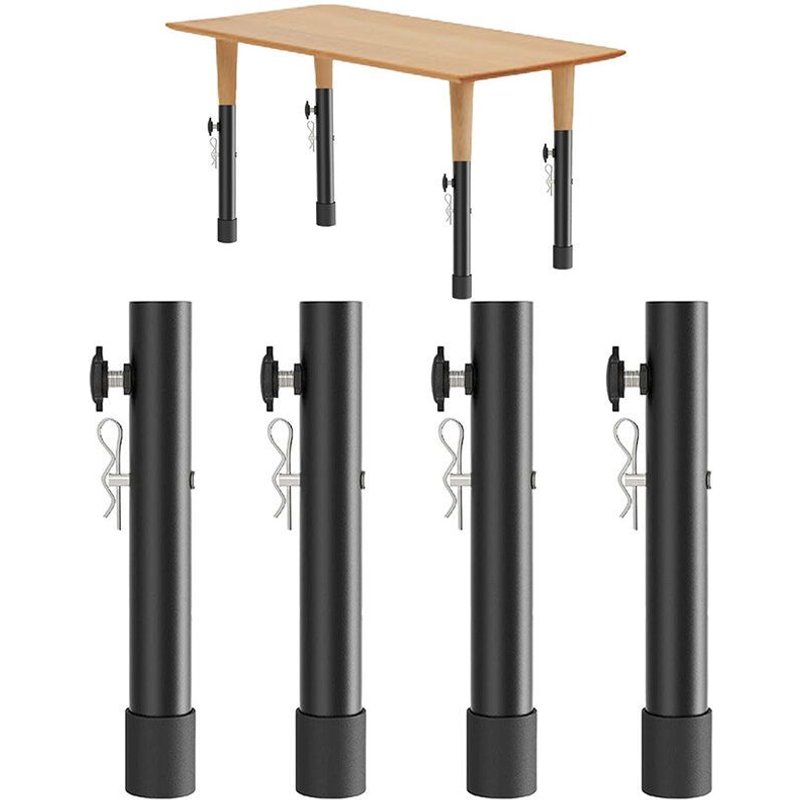 Lot De 4 Extensions De Pieds De Table Pliables, Pieds De Levage Pour Pieds Pliés/Droits, Rallonges De Pieds De Chaise, Hauteur Réglable(20cm) Goodnice