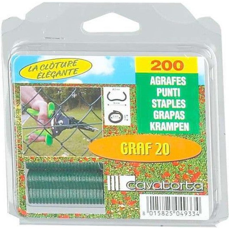 Lot de 200 agrafes Graf 20, vert