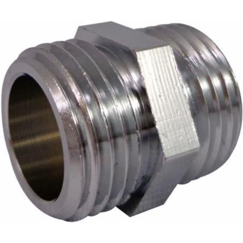 Mamelon double mâle laiton chromé - à visser - 280 - pour tube cuivre