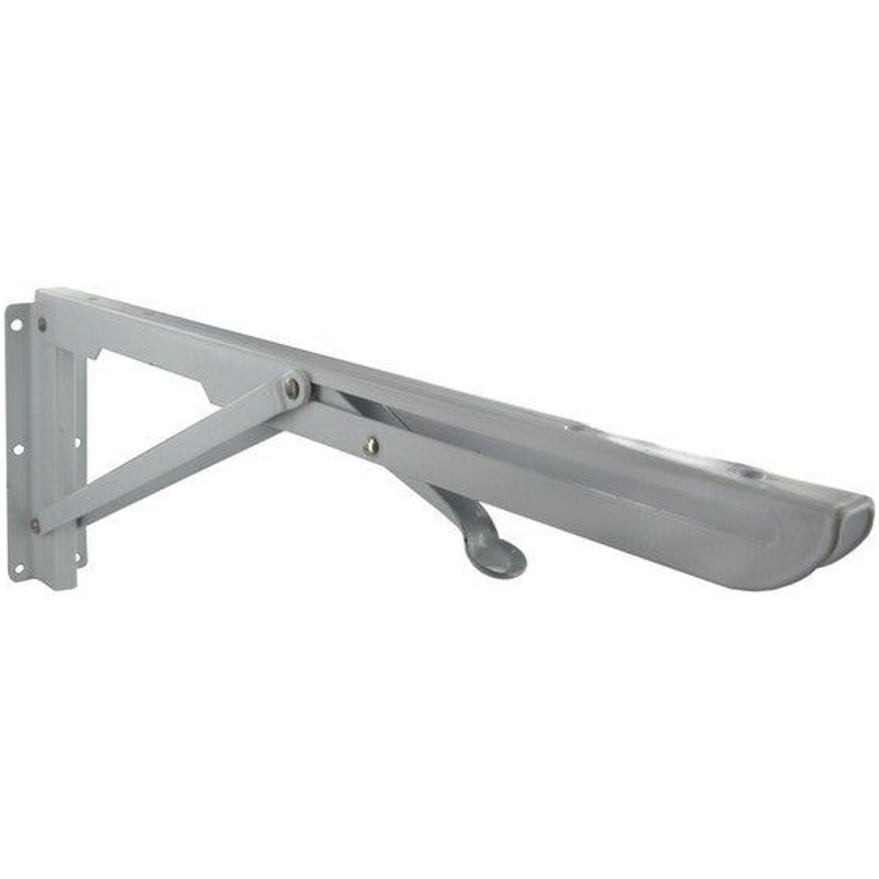 Equerre Escamotable Acier Epoxy Blanc, H.14 X P.40 Cm