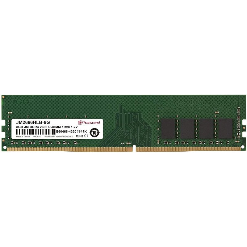 Transcend JetRAM - DDR4 - module - 8 Go - DIMM 288 broches - 2666 MHz / PC4-21300 - CL19 - 1.2 V - mémoire sans tampon - non ECC