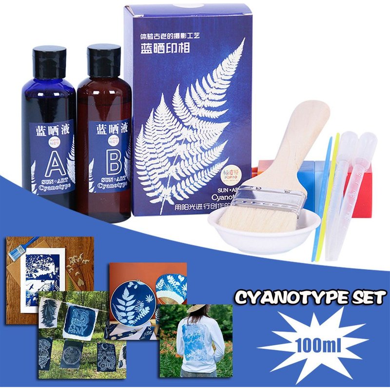 Cyanotype Set recrée un plan ou des images avec le Cyanotype Kit 200ml mei1421
