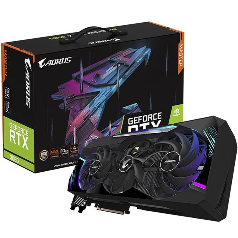 Gigabyte AORUS GeForce RTX 3080 MASTER 10G - Carte graphique - GF RTX 3080 - 10 Go GDDR6X - PCIe 4.0 x16 - 3 x DisplayPort, 3 x HDMI