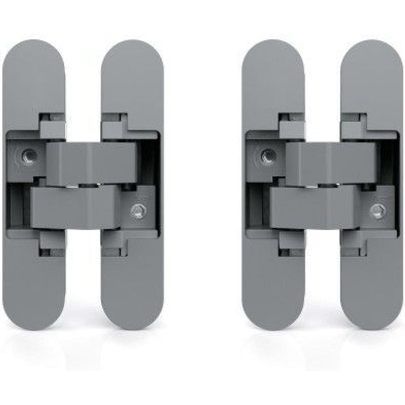 Charnière invisible pour porte - ouverture 180°- 80 kg - gris métallisé EMUCA