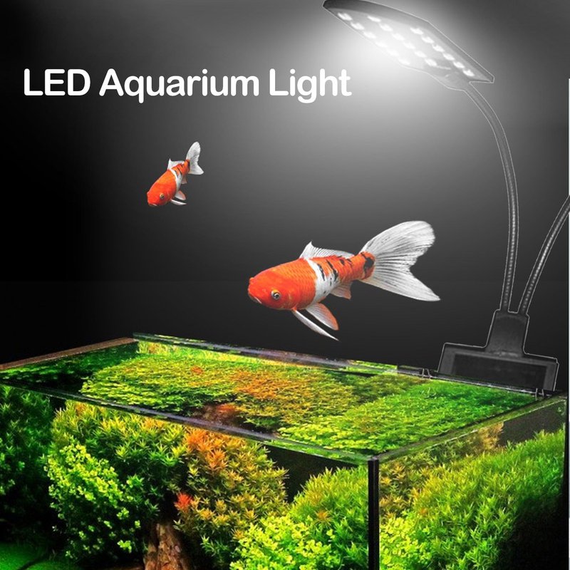 Behogar-Lampe De Culture 220v 15w Double Tête Avec Clips Pour Réservoir De Poissons Plantes Pour Maison Bureau Aquarium Lumière Blanche Prise Ue