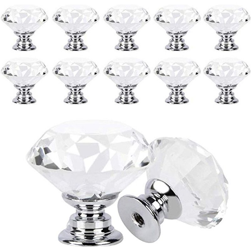 Paquet de 12 boutons de poignée de tiroir de placard de bouton de forme de diamant boutons et poignées neufs pour des tiroirs de meubles CNIM chauds