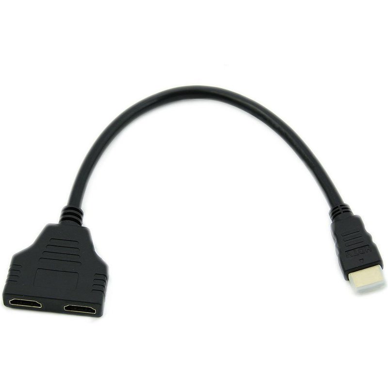 IMC noir chaud HDMI mâle à 2 HDMI femelle 1 en 2 sortie séparateur câble adaptateur convertisseur