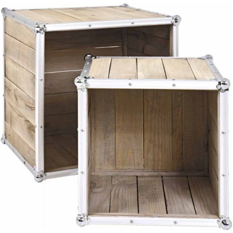 Paris Prix - Lot De 2 Tables D'appoint "Mallette" 47cm Naturel