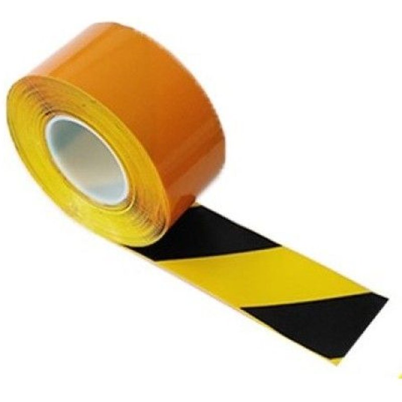 Bande de marquage adhésive jaune et noir - rouleau de 33 m x 50 mm WATTELEZ
