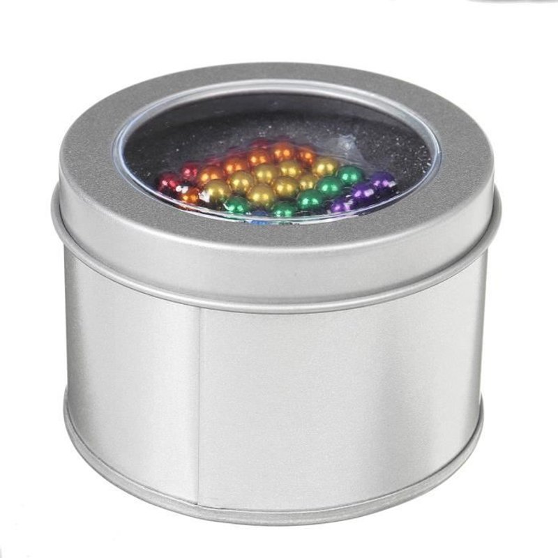 Cube Magnetique 5mm 216 Billes 6 Couleurs Magique Puzzle Jouet Enfant Avec Boite En Metal