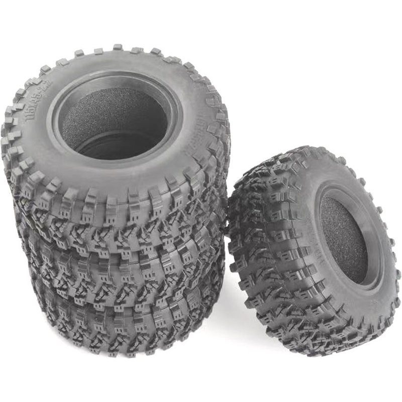 4 Pièces 115mm 2.2 Caoutchouc Gros Pneus Pneus De Roue Pour 1/10 Rc Chenille Voiture Axial Wraith Scx10 Capra Trx4 Trx6 D90