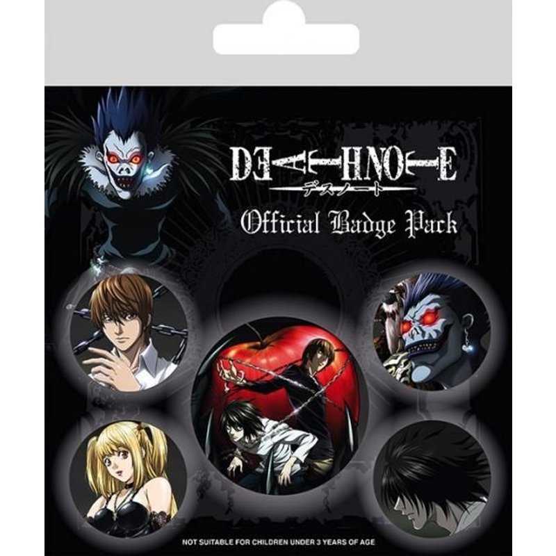 Noname Death Note - Pack 5 Badges - Characters