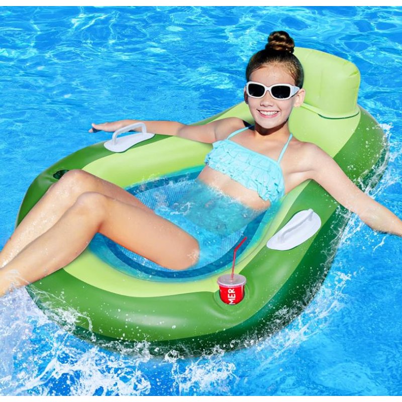 Chaise Longue De Piscine Fauteuil Gonflable De Piscine Flotteurs De Plage Bouée Dossier Et Accoudoir Pour Piscine D'été