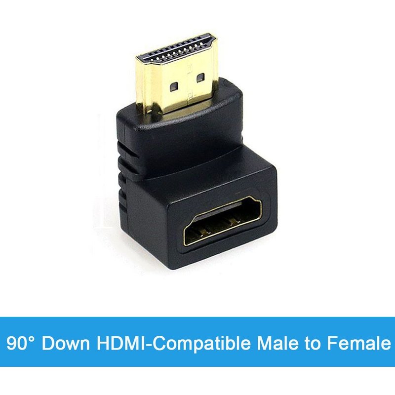 down Adaptateur Compatible HDMI 90 270 Résistant Convertisseur Mâle à Femelle Angle Droit, Connecteur 4K HD, Prolongateur Compatible Mini / Micro ""Nipseyteko