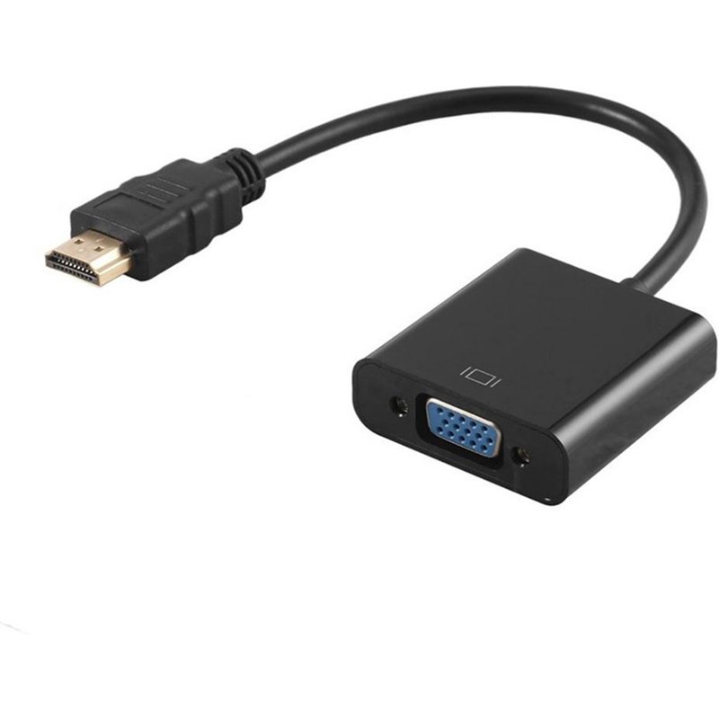 Black Adaptateur numérique analogique compatible HDMI mâle vers noteale, convertisseur de câble VGA pour PC, ordinateur portable, tablette, HD 1080P ""Nipseyteko