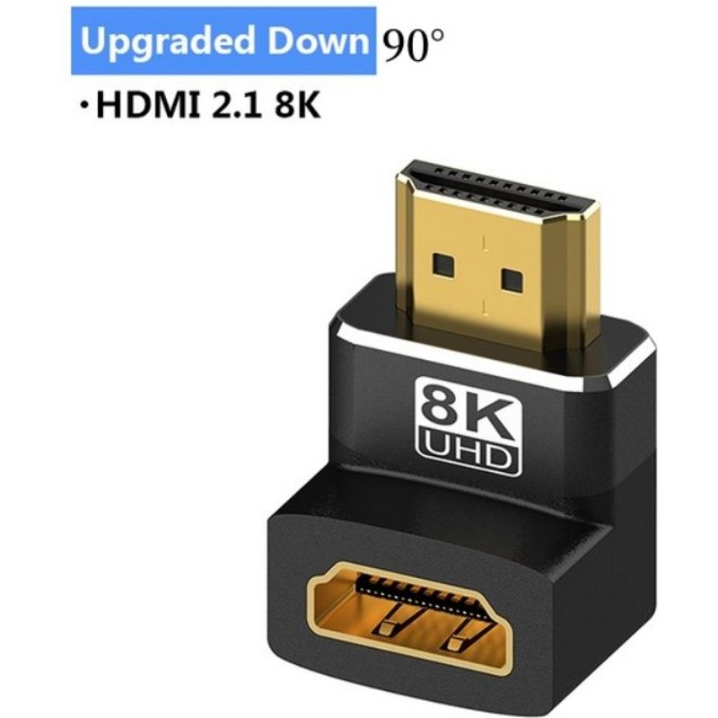 Male to Female ZJ90 8K HDMI 2.1 Adapter Adaptateur HDMI 2.1 mâle vers femelle, 8K, convertisseur 8K 60Hz 4K 120Hz, 48Gbps, résistant, compatible PS5, PS4, HDTV, Roku, TV Stick, PC, 90, 270 ""Nipseyteko