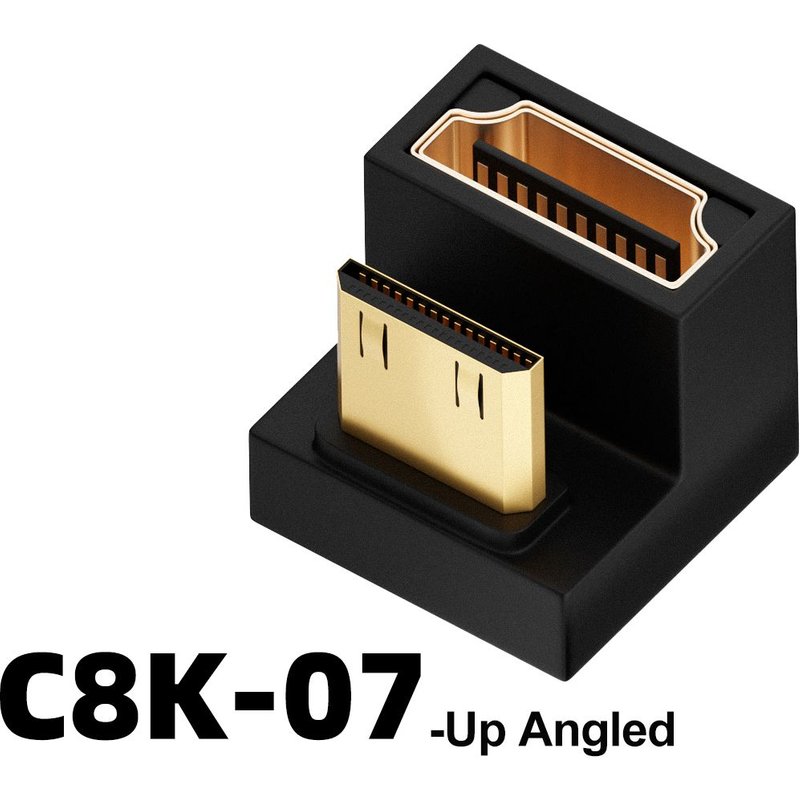 Type 7 Adaptateur Compatible HDMI 90 270 Résistant Convertisseur Mâle à Femelle à Angle Droit, Connecteur HD 8K, Prolongateur Compatible Mini / Micro ""Nipseyteko