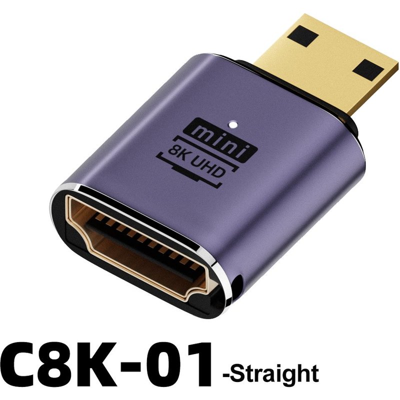 Type 1 Adaptateur Compatible HDMI 90 270 Résistant Convertisseur Mâle à Femelle à Angle Droit, Connecteur HD 8K, Prolongateur Compatible Mini / Micro ""Nipseyteko