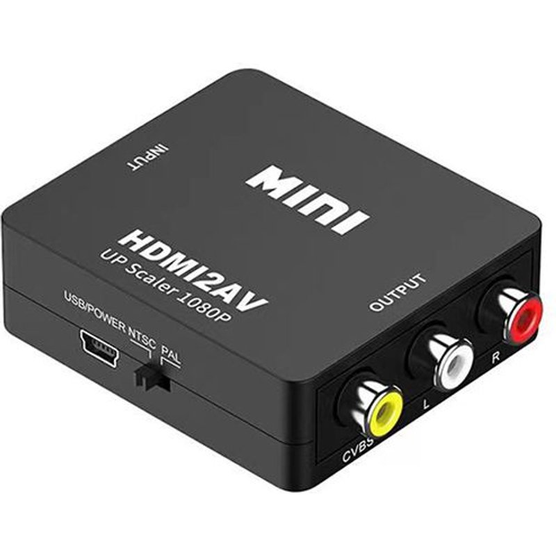 Black Adaptateur HDMI vers AV RCA, convertisseur de détartreur AV composite vidéo, compatible HDMI, RCA, CVSB, LR, PC, budgétaire HDTV ""Nipseyteko