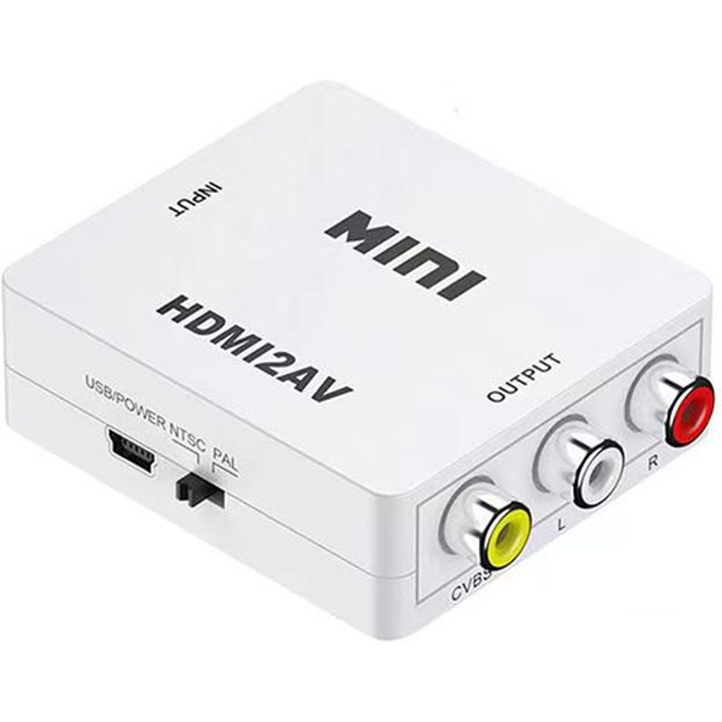 WHITE Adaptateur HDMI vers AV RCA, convertisseur de détartreur AV composite vidéo, compatible HDMI, RCA, CVSB, LR, PC, budgétaire HDTV ""Nipseyteko