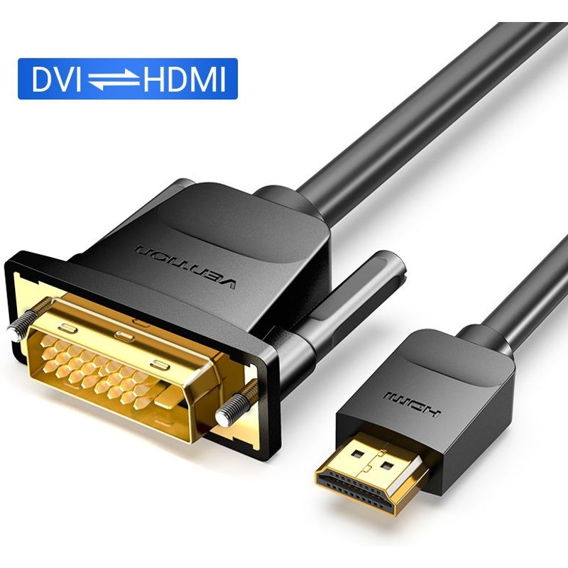 DVI HDMI Cable 1.5m Vention Câble HDMI vers DVI Bi-direction HDMI Mâle 24 + 1 DVI-D Adaptateur Mâle 1080P Convertisseur pour Xbox HDTV DVD LCD Câble DVI vers HDMI ""Nipseyteko
