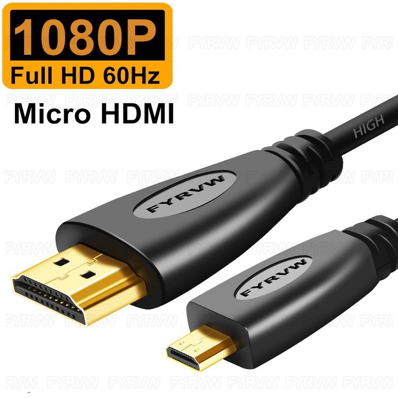 1080P ABS 0.3m Câble Micro HDMI vers HDTV 4K pour Appareil Photo, Compatible avec GoPro, Raspberry Pi 4, Sony A6000, Nikon, Yoga 3 ""Nipseyteko