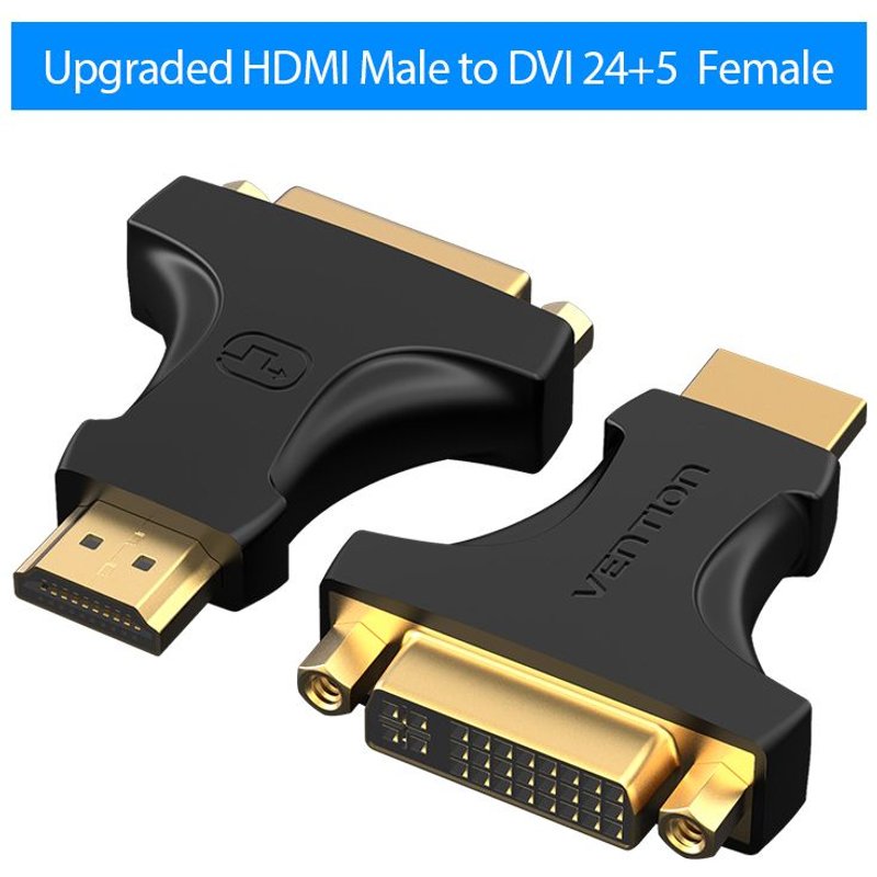 AIKB0 Vention-Adaptateur DVI vers HDMI bidirectionnel, connecteur de câble, 24 + 1 mâle vers HDMI femelle ""Nipseyteko