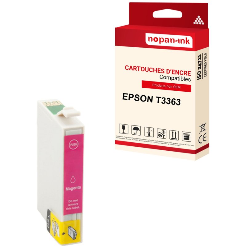 NOPAN-INK - x1 Cartouche compatible pour EPSON T3363 XL T3363XL Magenta (Orange) pour Epson Expression Premium XP-530 XP-540 XP-630 XP-635 XP-640 XP-6