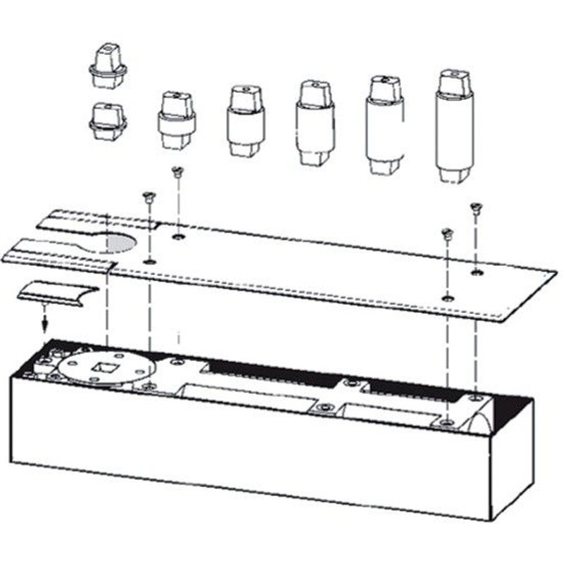 Axe rectangulaire rallonge 10 mm pour BTS75 / BTS84 DORMA - 45200404